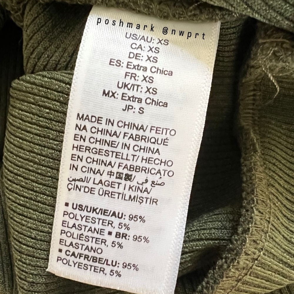 THE DROP @LucysWhims Rifle Green Crop Top Tee Padded Shoulder XS Amazon - Picture 6 of 10